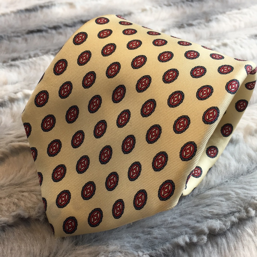 Christian Dior silk tie - blue/red medallions